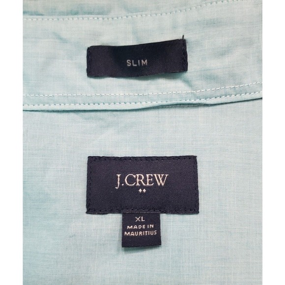 J. Crew XL Aqua Blue Slim Fit Long Sleeve Button Down Shirt 100% Cotton - Picture 3 of 3